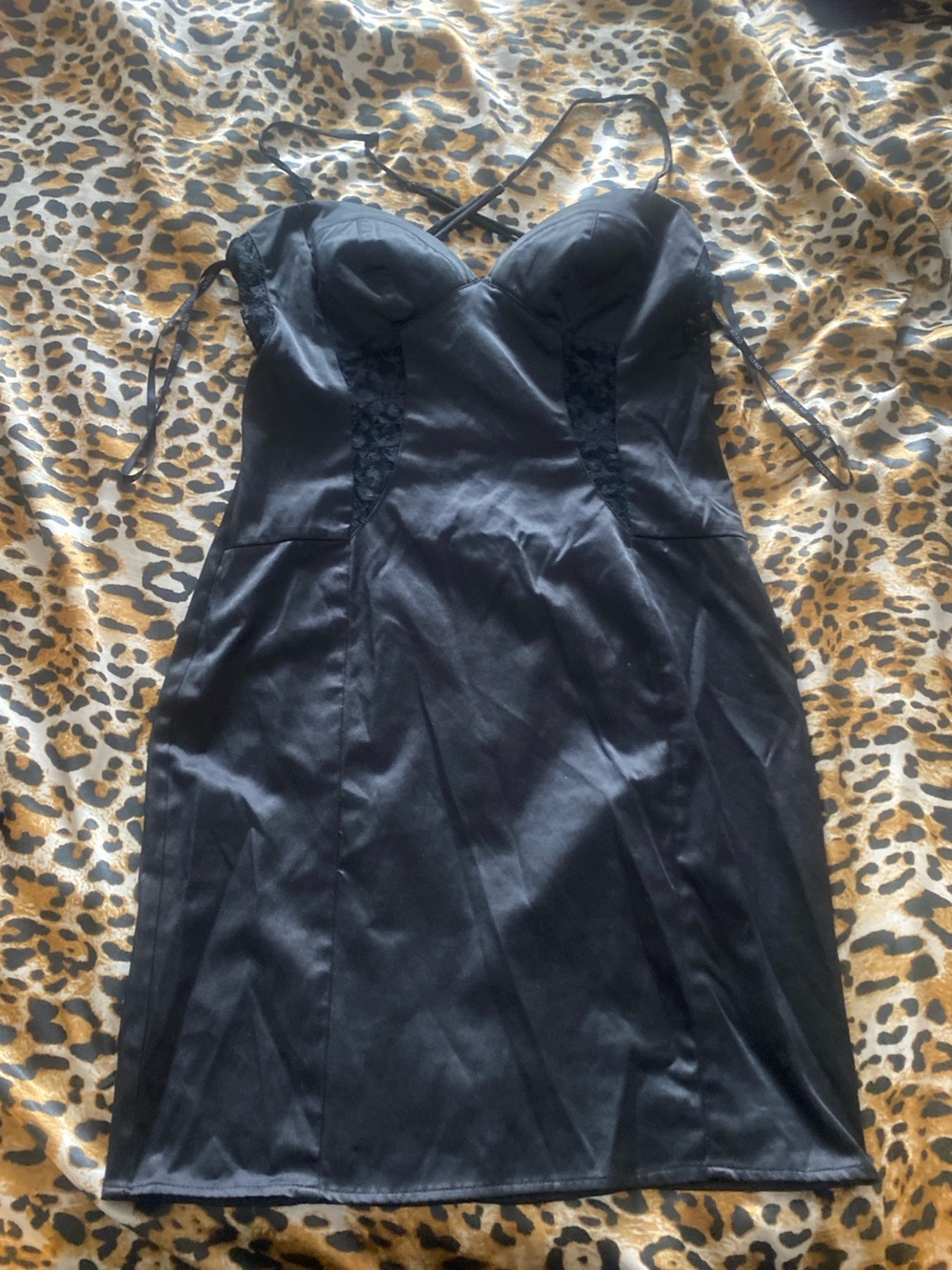 Cute Y2K Vintage Black Lace XOXO Mini Dress